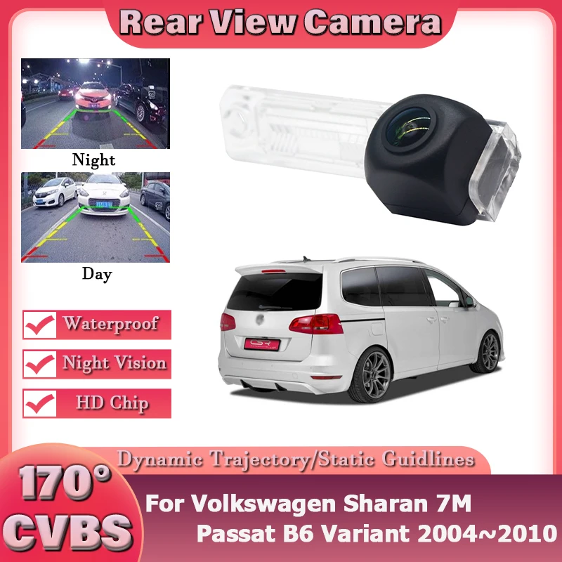 

170° Rear View Camera For Volkswagen Sharan 7M Passat B6 Variant 2004~2010 License Plate Camera CCD Night Vision Backup Camera