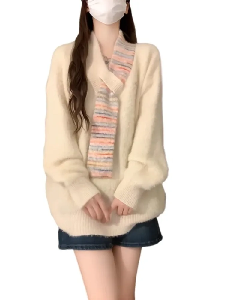 Pull en tricot doux et épais pour femme, pull léger et polyvalent, sensation haut de gamme, nouvelle collection automne hiver