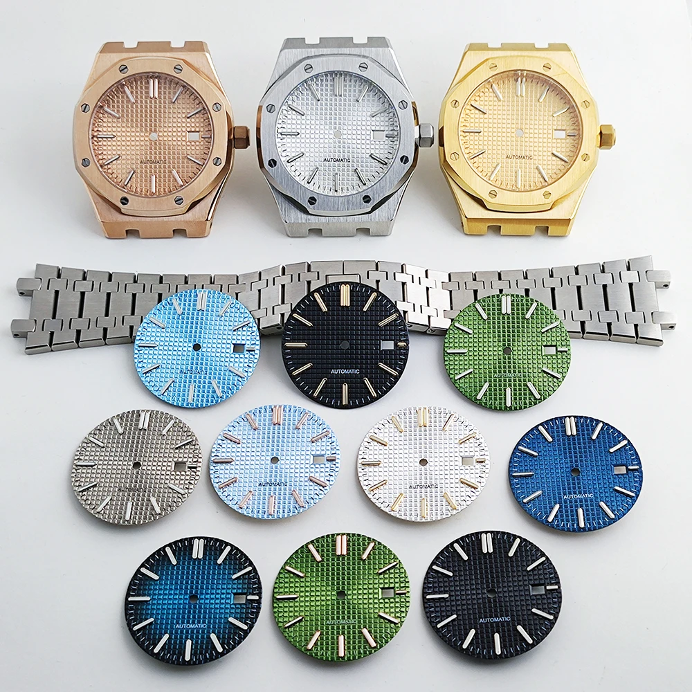 NH35 42mm Octagonal Watch Case 31.8mm Dial  Mod Kit Strap Sapphire Glass Stainless Steel Waterproof Case for NH35/NH36 Movement