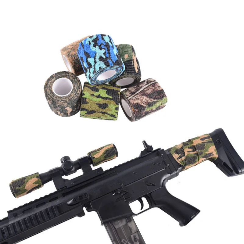 

Elastic Wrap Tape Adhesive Outdoor Hunting Camouflage Stealth Tape Waterproof Wrap Durable Self Adhesive Elastic Bandage 3Pcs