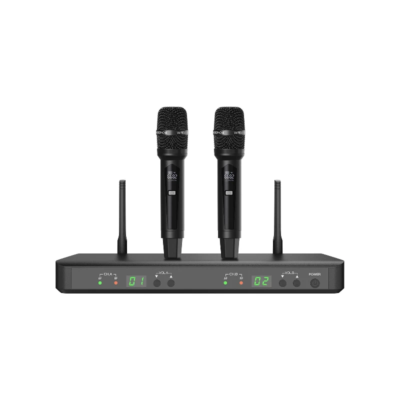 

Wireless one-to-two microphone FM noise-free KTV stage teaching interview conference handheld microphone