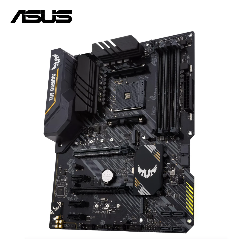 

AMD B450 Used Motherboard AM4 Socket, ASUS TUF GAMING B450-PLUS II for AMD Ryzen 7 2700x, 4x DIMMs Max. 128GB DDR4 ATX Mainboard