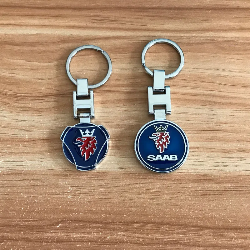 High Quality Metal Shield Style Key Ring For Saab Scania Emblem 93 9-3 900 9000 R470 Fashion Keychain Best Gift Car Accessories