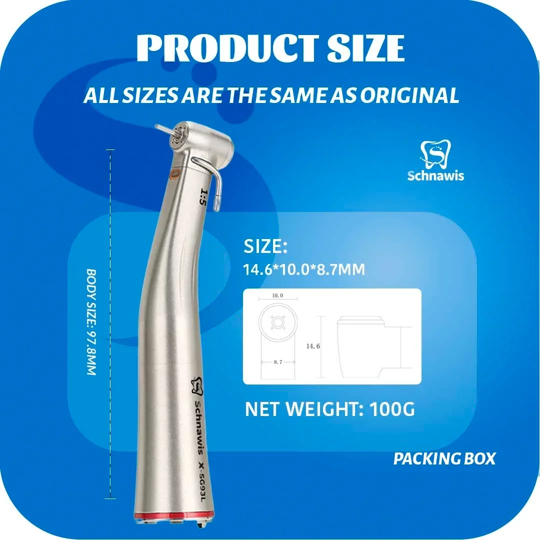 Dental 1:5 velocidade crescente handpiece contra ângulo fibra óptica handpiece irrigação externa implante de água instrumento dentista