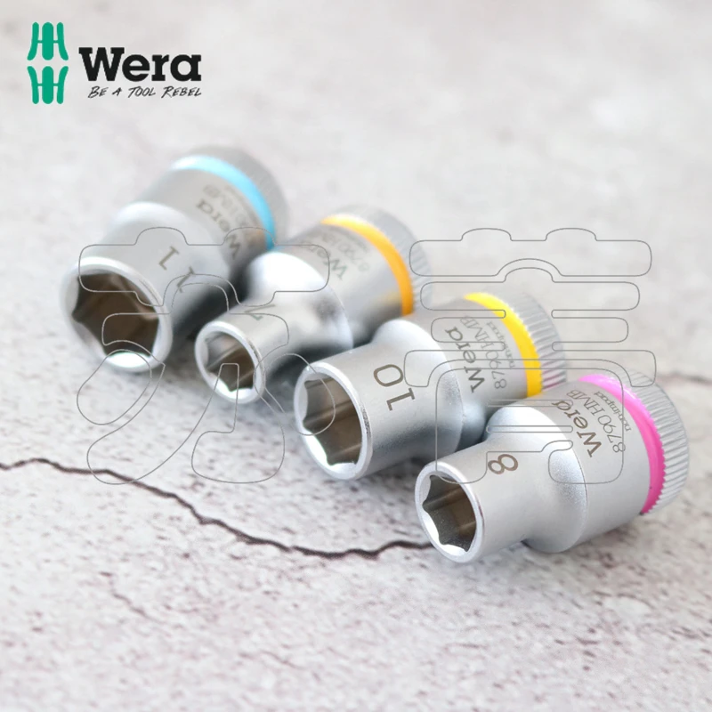 Germany Wera Villa hexagonal socket 8790 HMB Zyklop hexagonal socket color ring version 3/8 inch