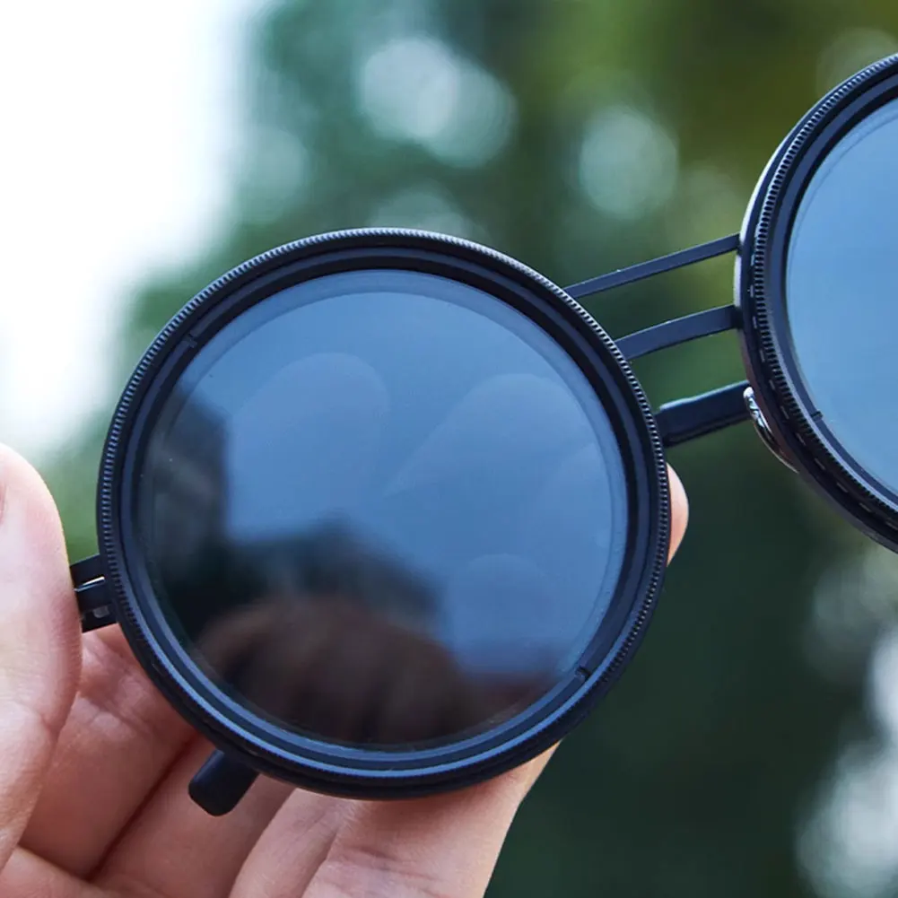 نظارات شمسية مستقطبة مستديرة قابلة للتعديل 1-9 مع عدسات مرشح ND ريترو فاسق للنساء والرجال نظارات الصيد للخارجية #4