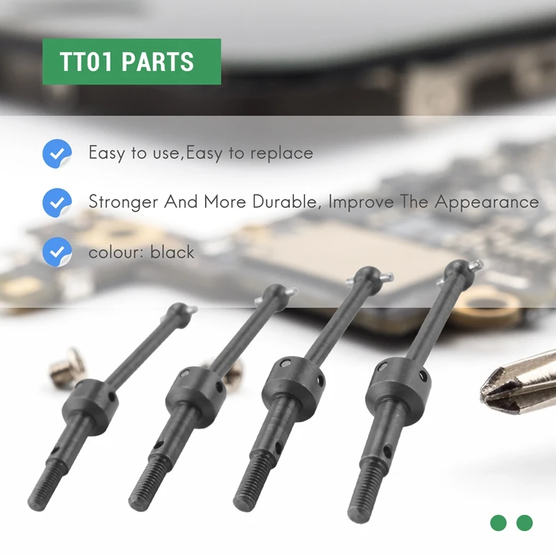 4Pcs Metal Drive Shaft CVD 53792 (39mm)for TT-01 TT-02 TT01 TT02 XV-01 TA01 TA04 1/10 RC Car Upgrade Parts [sgqu-Toy]