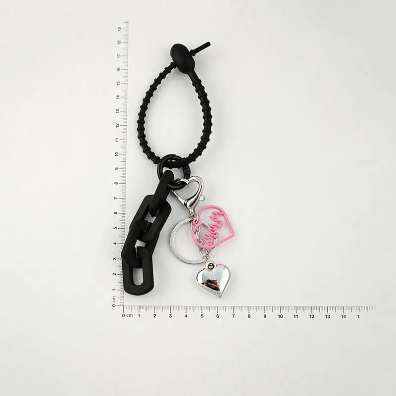 Y2K Acrylic Heart Keychain for Women Girls Sweet Bag Pendant Hand Strap Love Key Chains Gifts Charm Accessories Fashion Jewelry