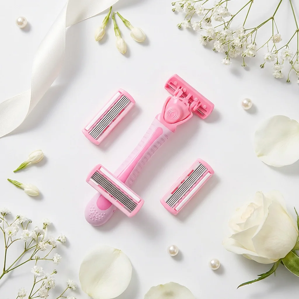 

Сменные лезвия для безопасной бритвы, 3 шт., с силиконовой ручкой и защитой. 25x11 см, для гладкого бритья, легко заменяется