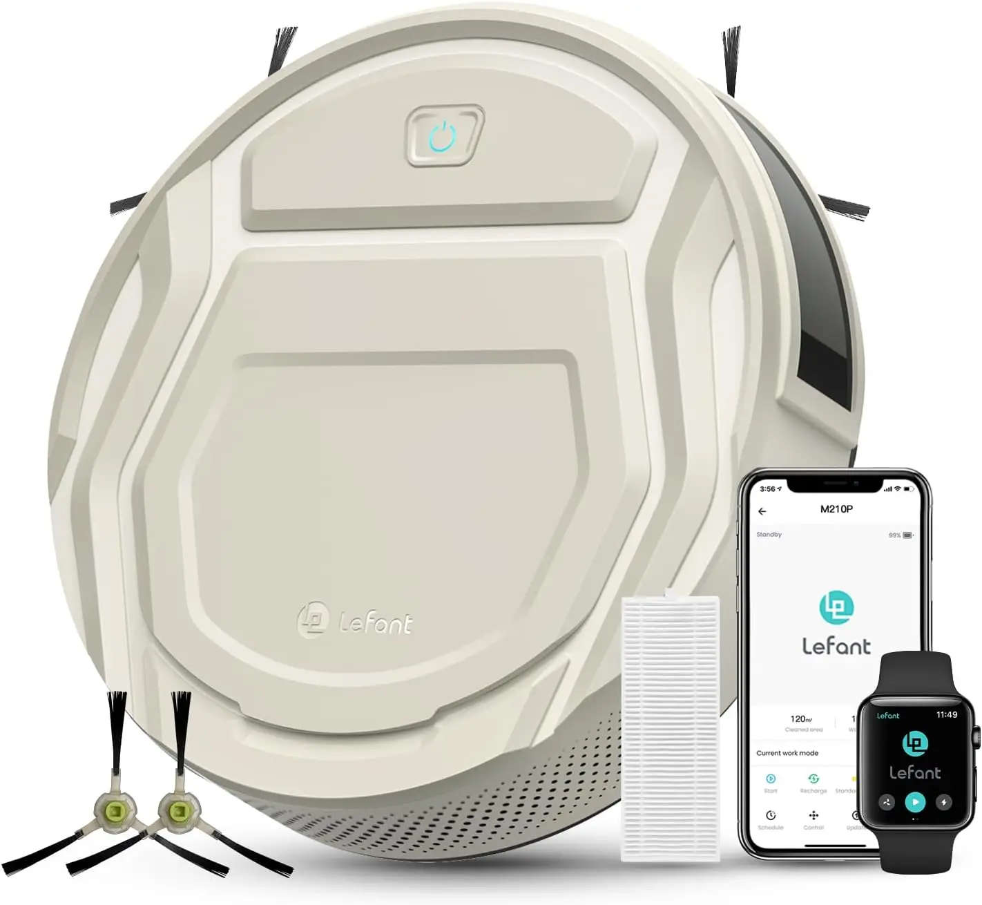 

Тонкий бесшумный робот-пылесос с мощным всасыванием, управлением по Wi-Fi/Alexa для шерсти домашних животных и твердых полов
