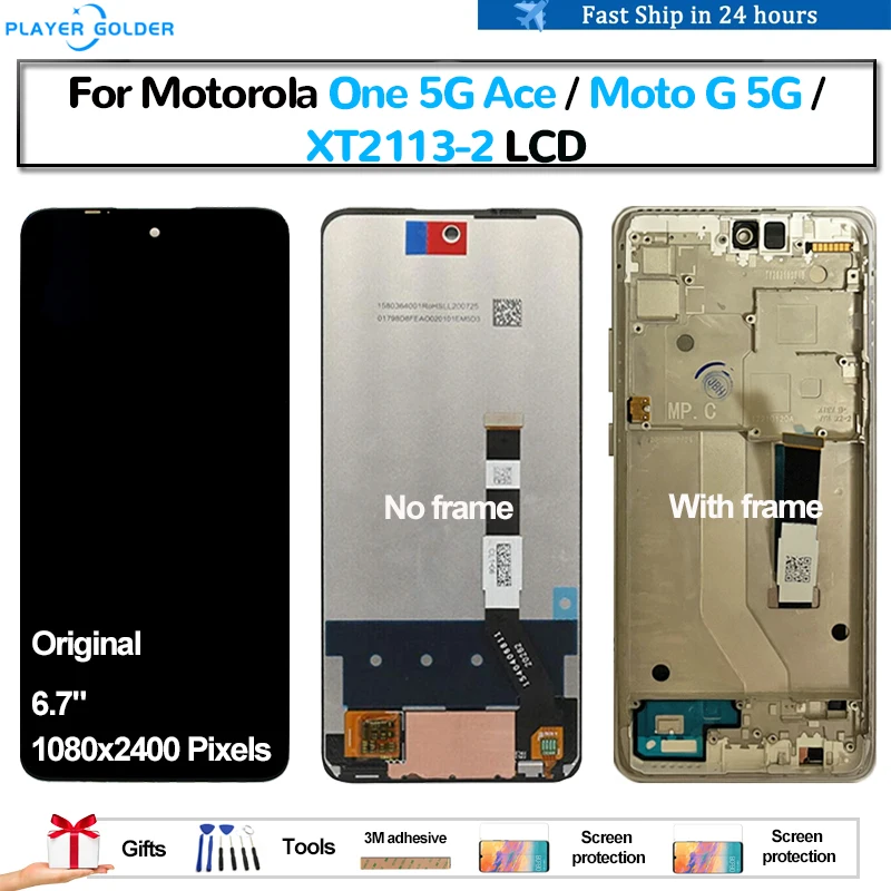 

Оригинальный ЖК-дисплей для Motorola One 5G Ace Moto G 5G XT2113-2 Pantalla, сенсорная панель, дигитайзер экрана в сборе, запасные части