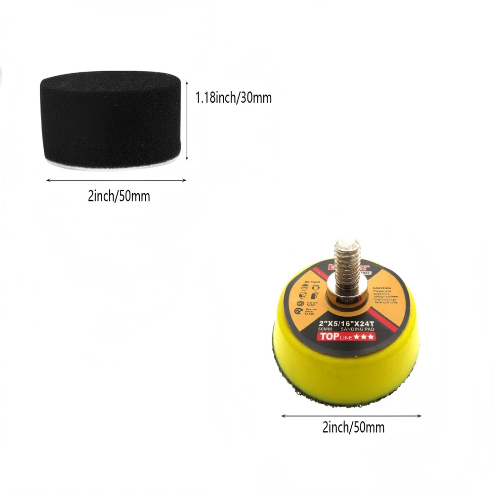 5/16 قطعة 2 بوصة إسفنجة تلميع مجموعة مختلطة 5 ألوان مع هوك وحلقة الرملي الوسادة لسيارة رغوة الحفر الحفر عازلة مرفق