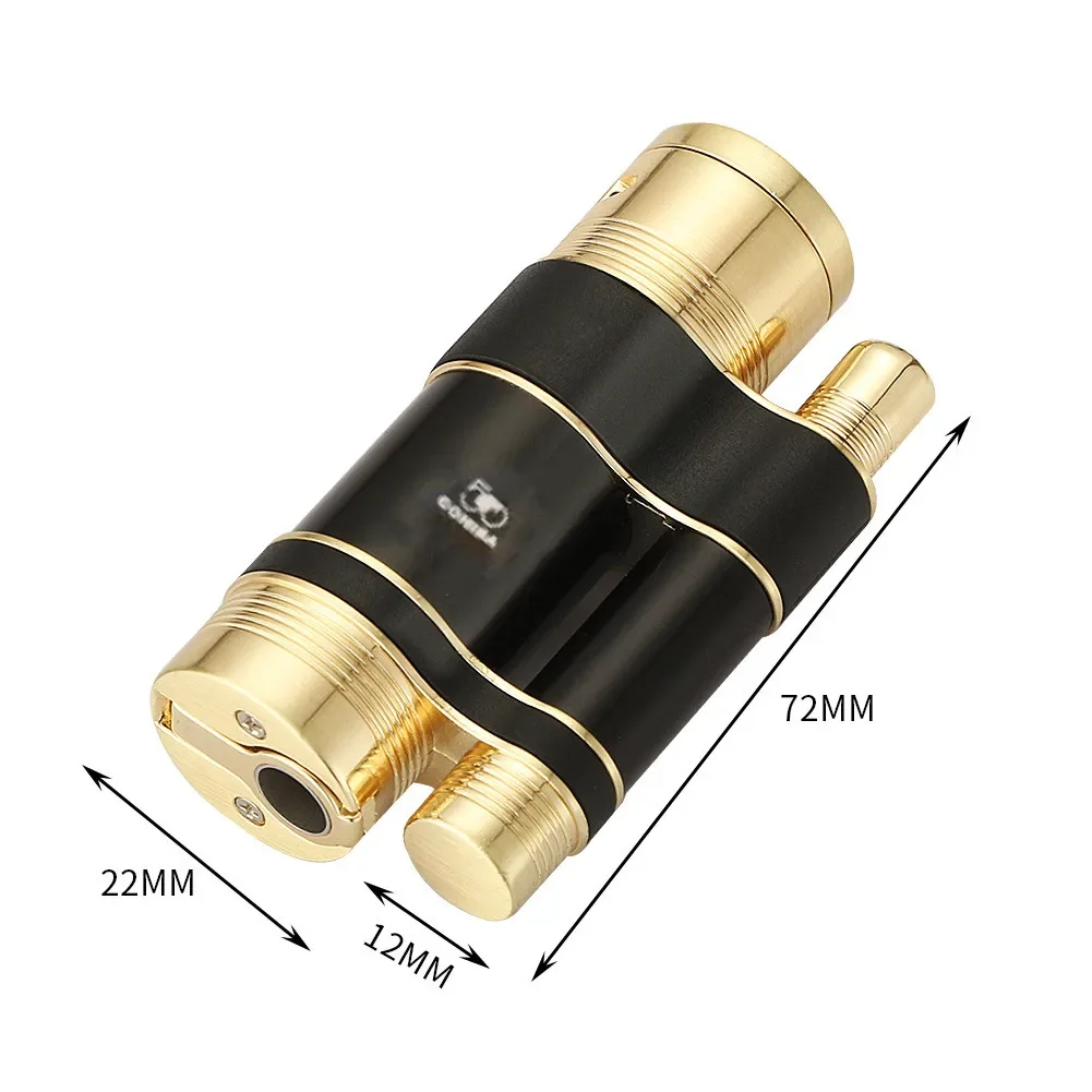 Cohiba Luxury Cigar Lighter Windproof Inflatable Gas Flint Jet Flame Lighter Griding Wheel Cigarette Lighter Smoking Accessories