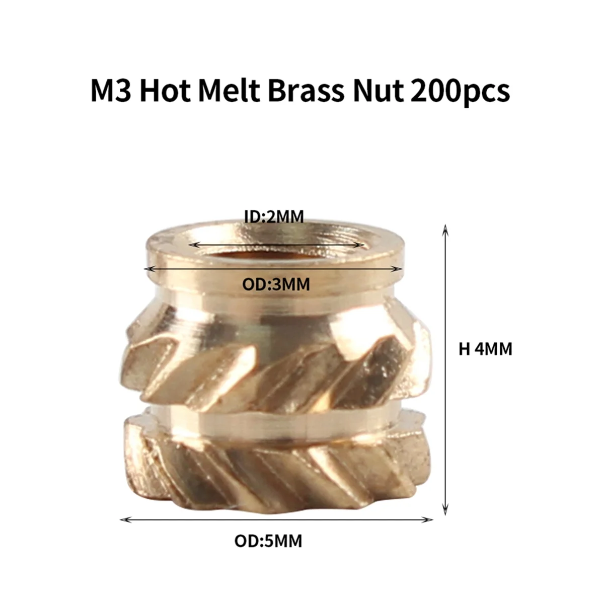 

Heat Insert Nut Iron Tip TS100 Soldering Iron Tip Insert M2-M8 Brass Hot Melt Insert Nut Insertion Kit with 100Pc M3 NutJKL