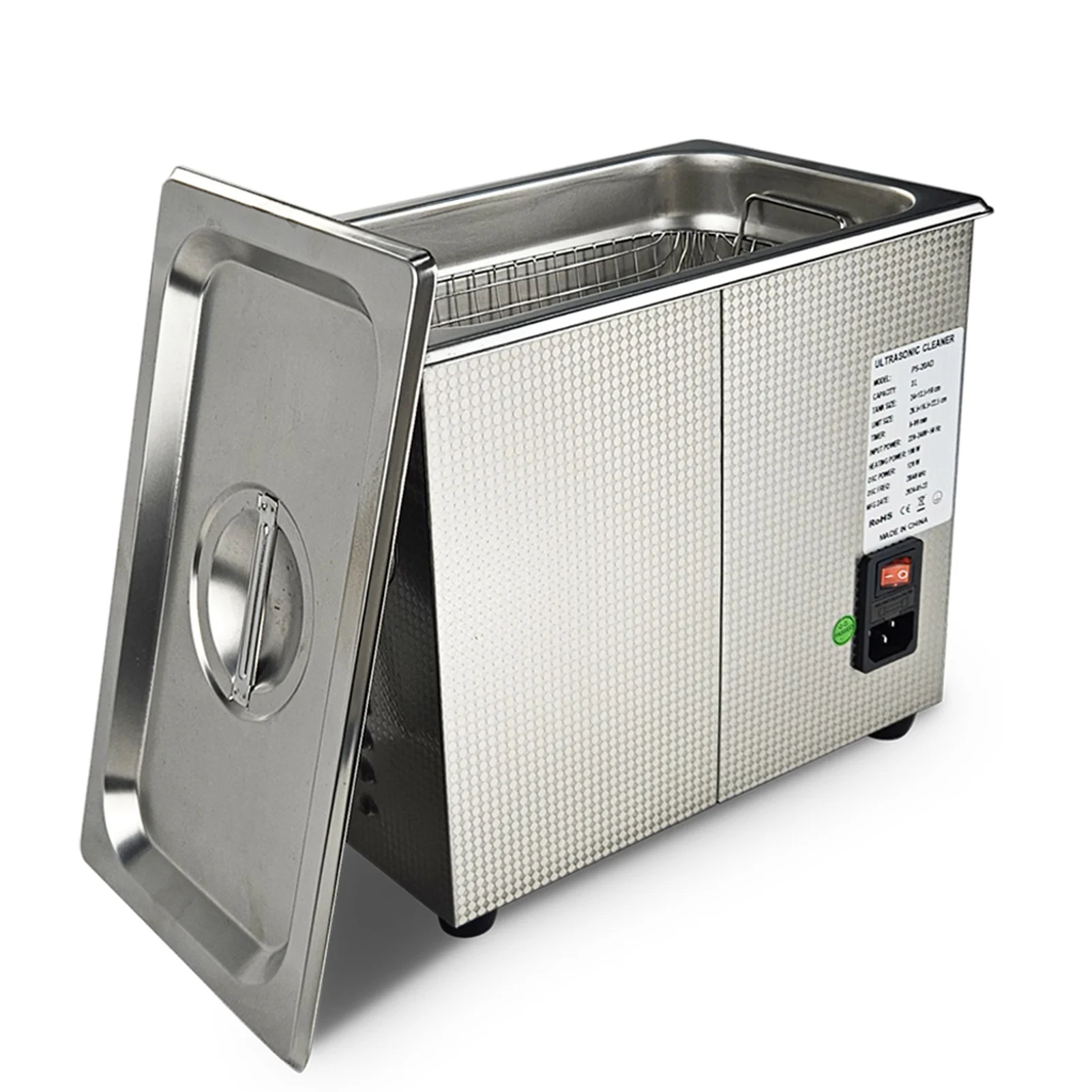 Ultraschall-Reinigungsmaschine, Edelstahl, Digitalanzeige, 0 bis 80 ℃   Heizzeit-Schmuckreiniger für den privaten und gewerblichen Einsatz
