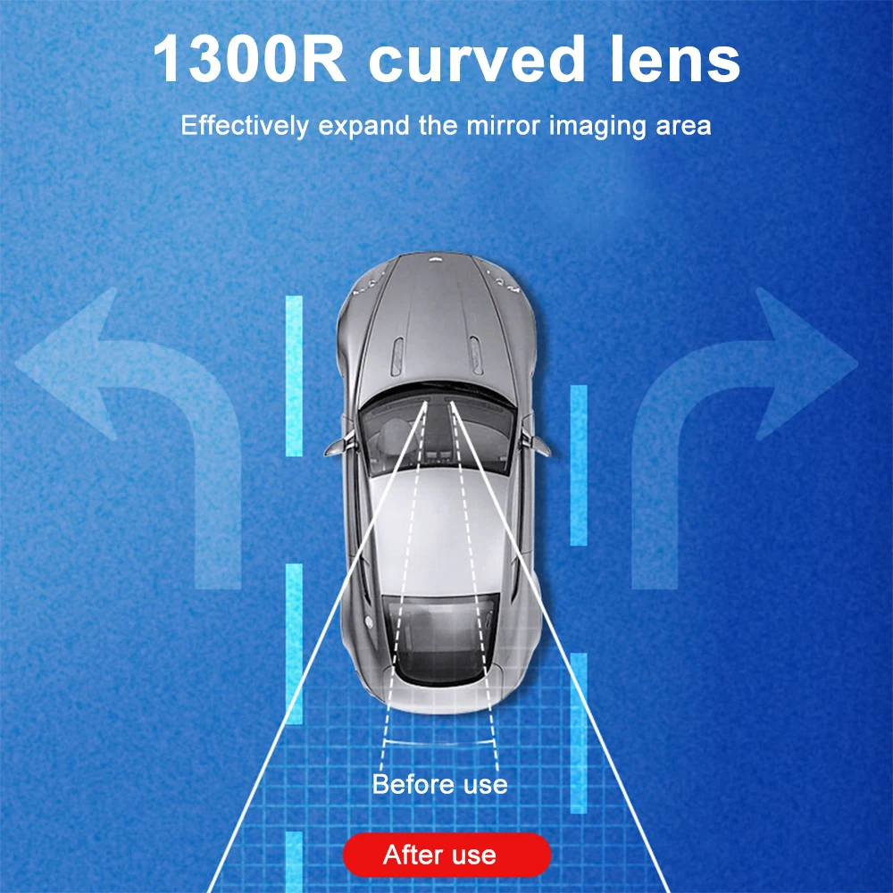 NEW Car Rearview Mirror Wide Angle Rear View Mirror HD Glass Assisting Anti-glare Large Vision Interior Monitor Auto Universal