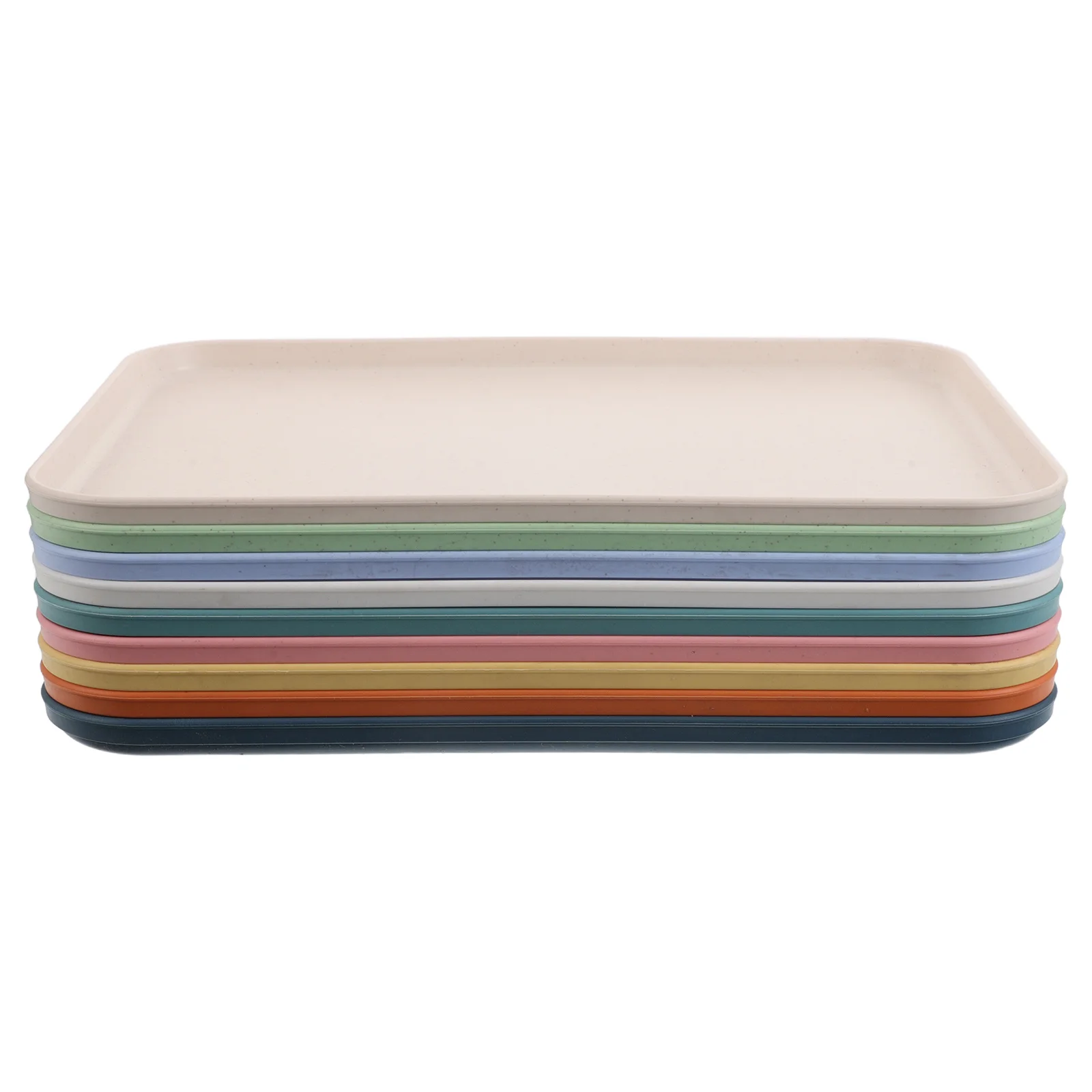 

9pcs Fast Food Tray Lunch Trays Cafeteria Hotel Restaurant Rectangular Lightweight Easy Clean Serving Tray Plastic