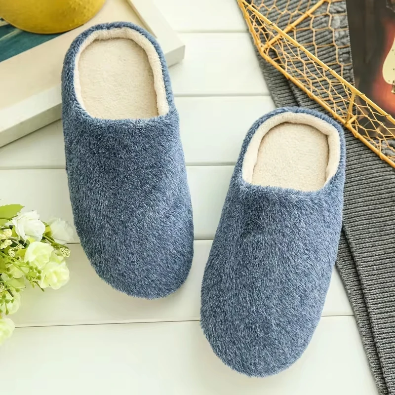 House Indoor Bedroom Men Couples Boys Girl Memory Foam Floor Shoes Women Winter Home Fur Slippers Cartoon Cat Non-Slip Soft Warm