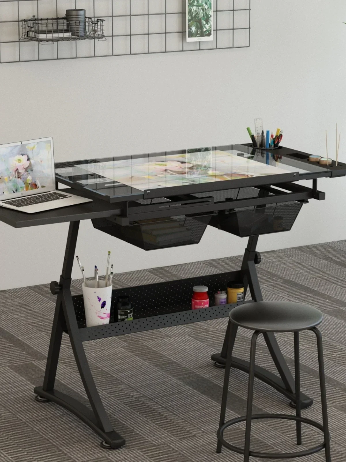 For Glass drawing table Lifting Angle-adjustable Table Desk Oil Painting Art Painting Design Architect