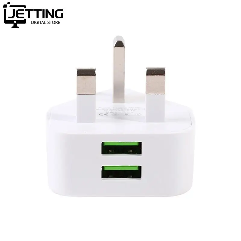 UK Plug Single USB Double USB Adapter Mains 3 Pin Plug USB Adaptor Wall Charger Travel Charging Cable 5V 2.1A For Apple