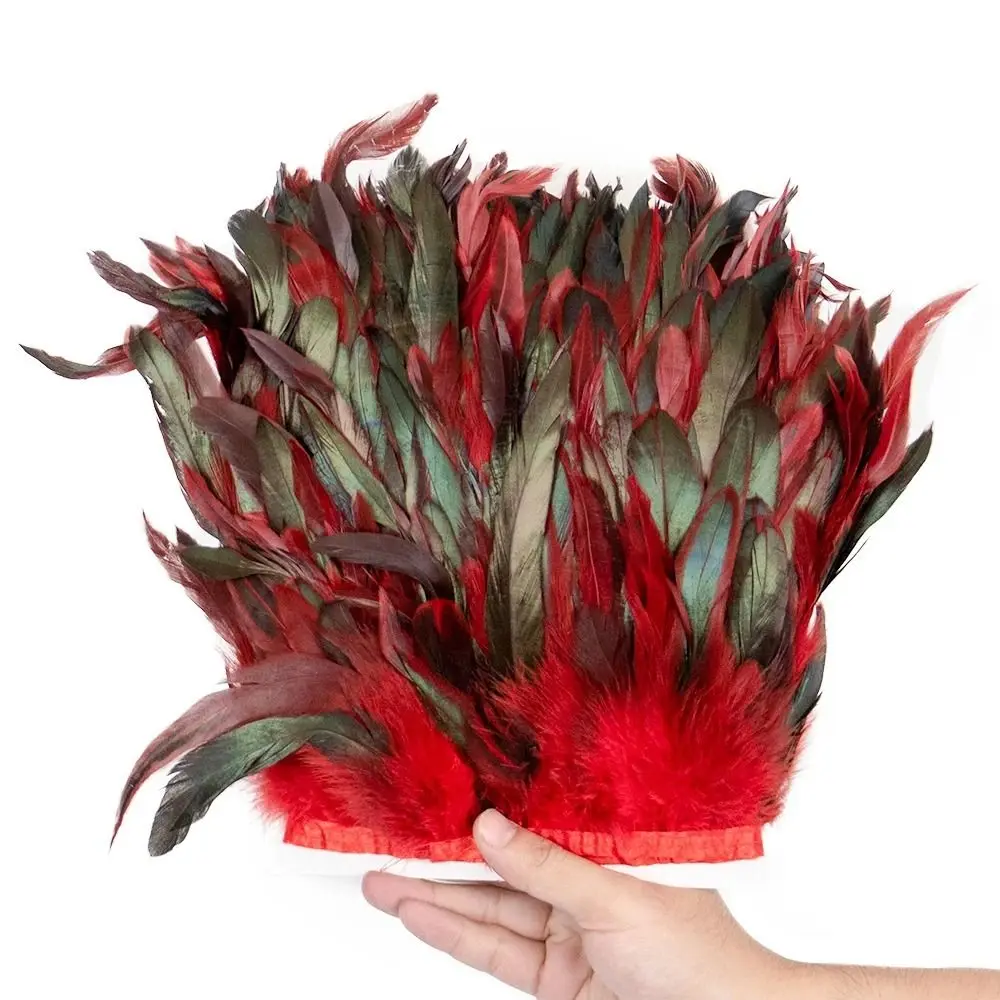 1 Meter Wedding Party Natural Turkey Feathers Sewing Decoration Ribbon Tassel Feathers Trim Home Decor DIY Apparel Fabric