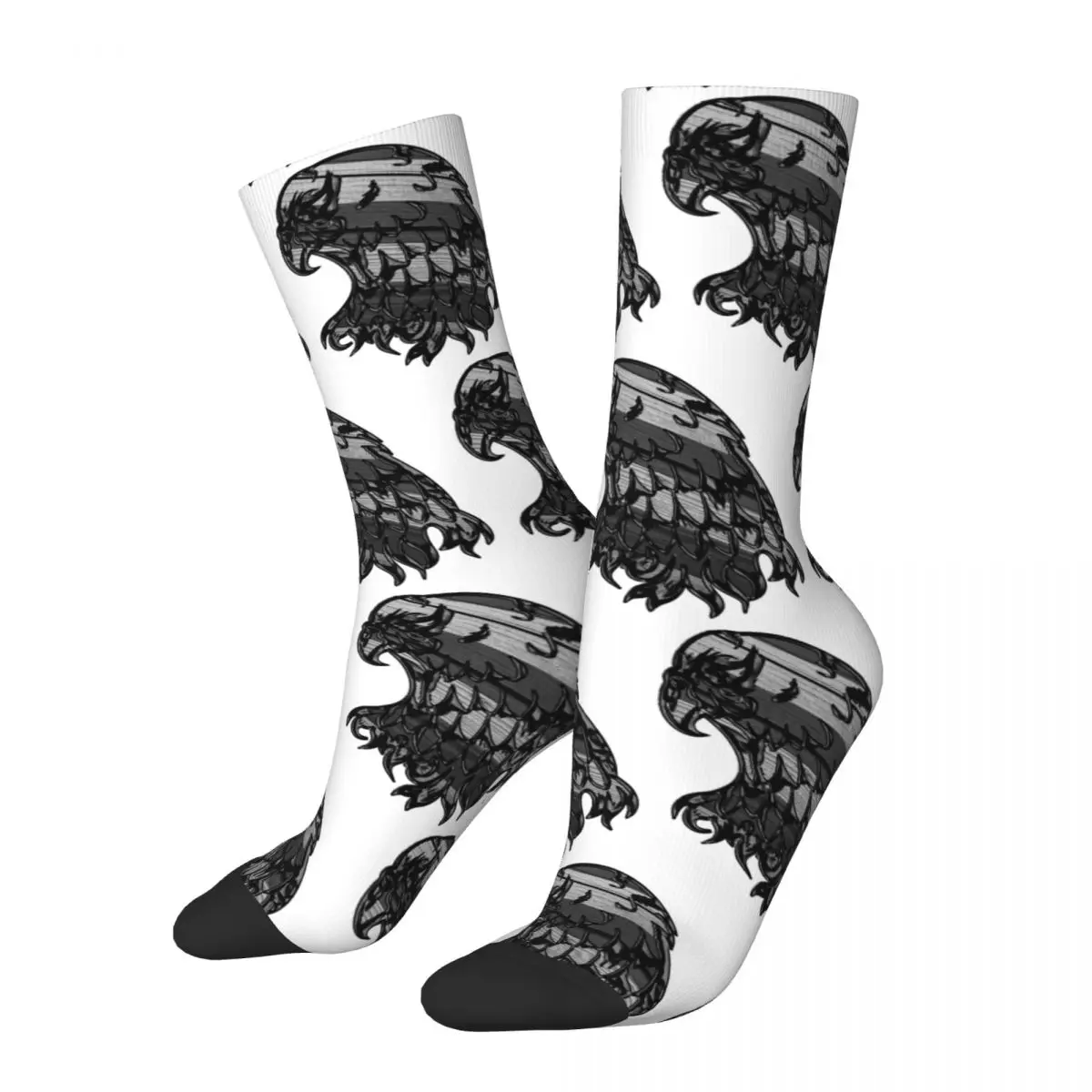 Carved Eagle Adult Socks Sculpture, Eagle, black and white, Dark, special effects, crushing Unisex socks,men Socks women Socks