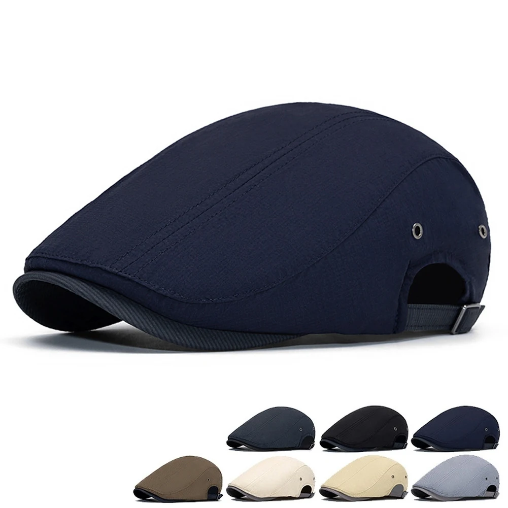 Lightweight Newsboy Cap with Cotton Blend Material Adjustable for Fit and Flat Structure for Spring and Summer Days