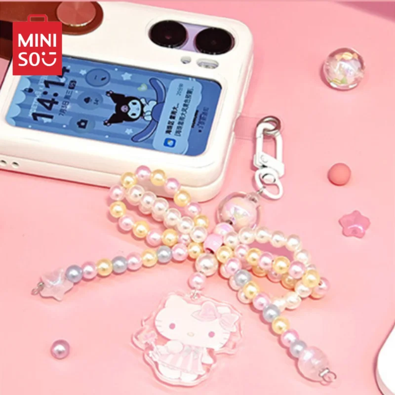 

Miniso Sanrio Dessert Story Series конфеты с бантом, подвеска для мобильного телефона, школьная сумка, украшение, портативная детская игрушка, подарок на день рождения