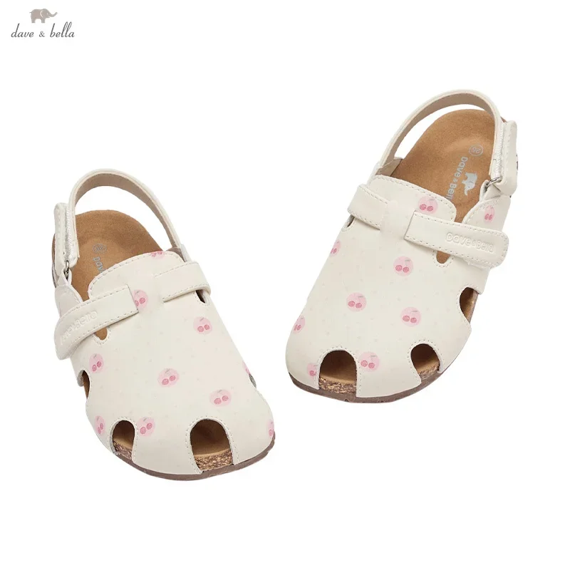 Dave Bella Baby Girls Sandals Summer Cute Baby Soft Sole Shoes Cherry Party Outdoor Children's Leather Shoes Cool DB2251883