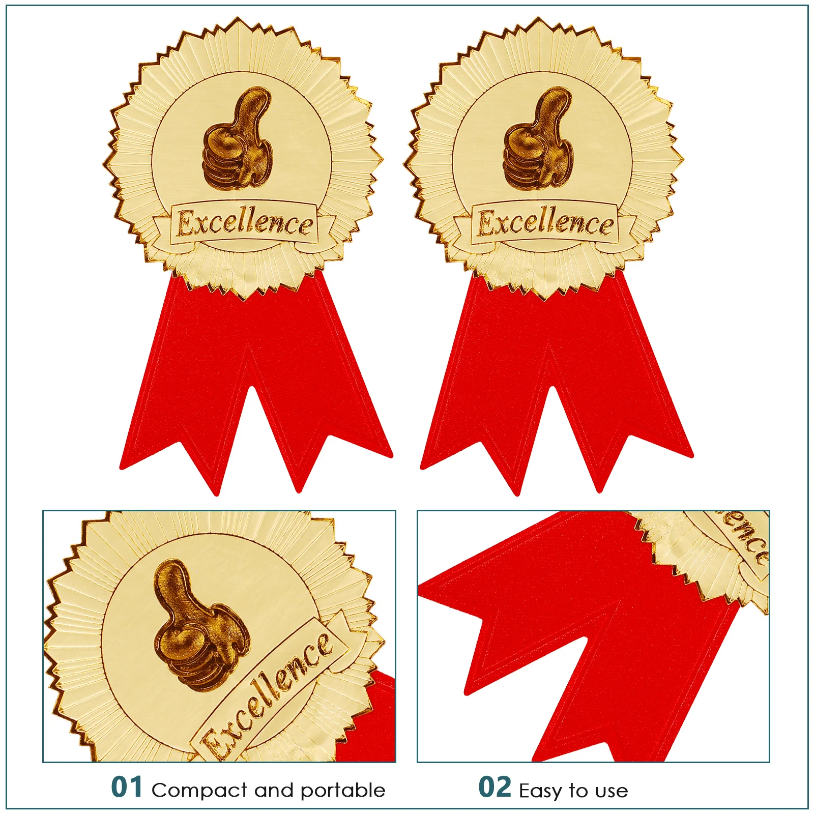 36 Sets Award Medal Sticker Medals Stickers Embossed Creative Diploma Ribbon Sports Event for Graduation Certificate