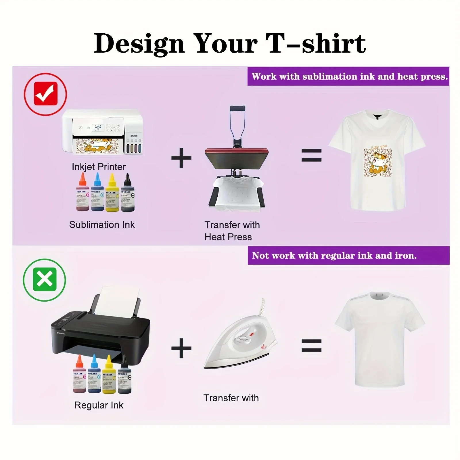 ورق تسامي 100 جرام 8.3 × 11.7 بوصة 100 ورقة لأي طابعة نافثة للحبر تتطابق مع حبر التسامي