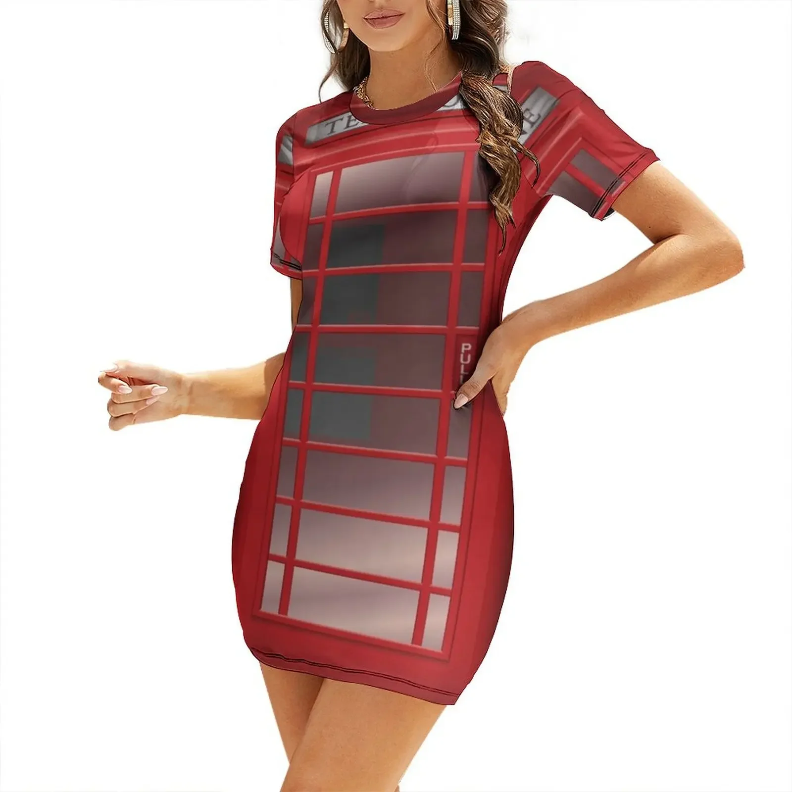 

London Red Phone Booth Box Short-Sleeved Dress Women dresses summer summer women's dress 2026