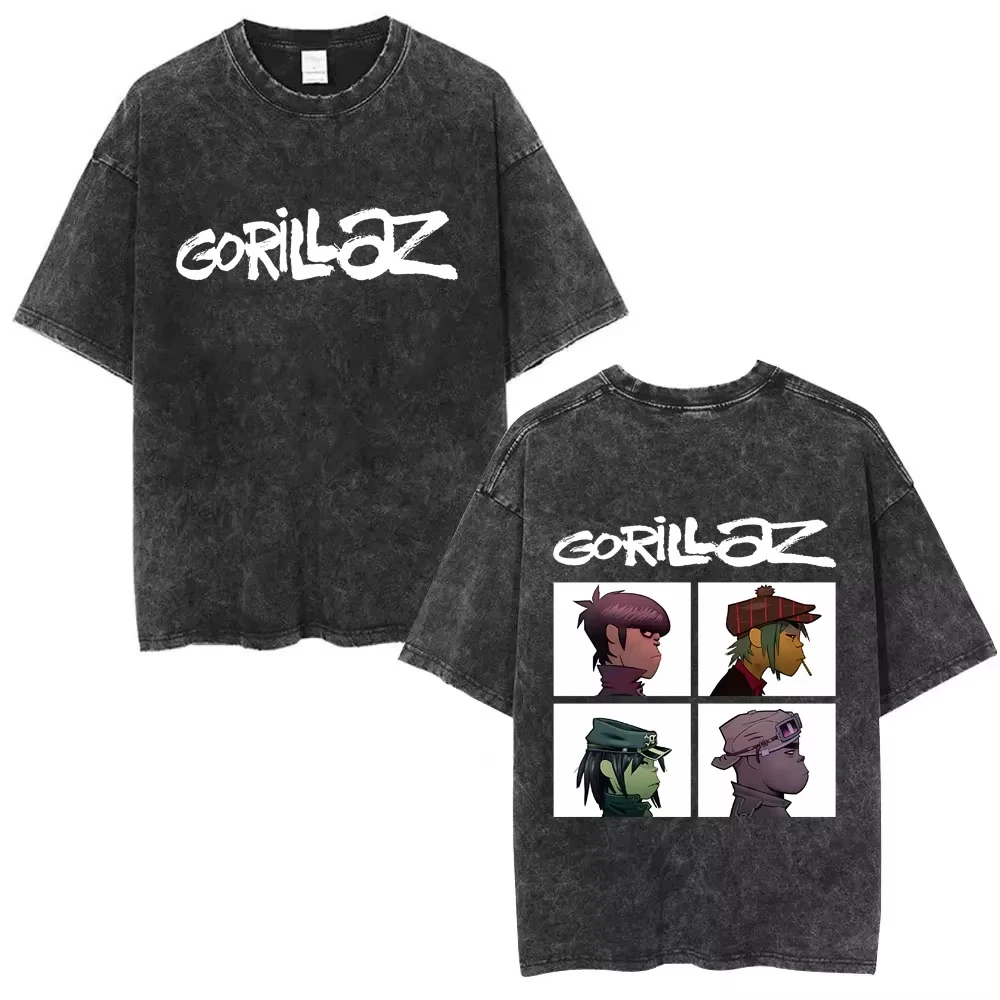 Washed Vintage Rock Band Gorillaz The Mountain Tour 2026 Merch T