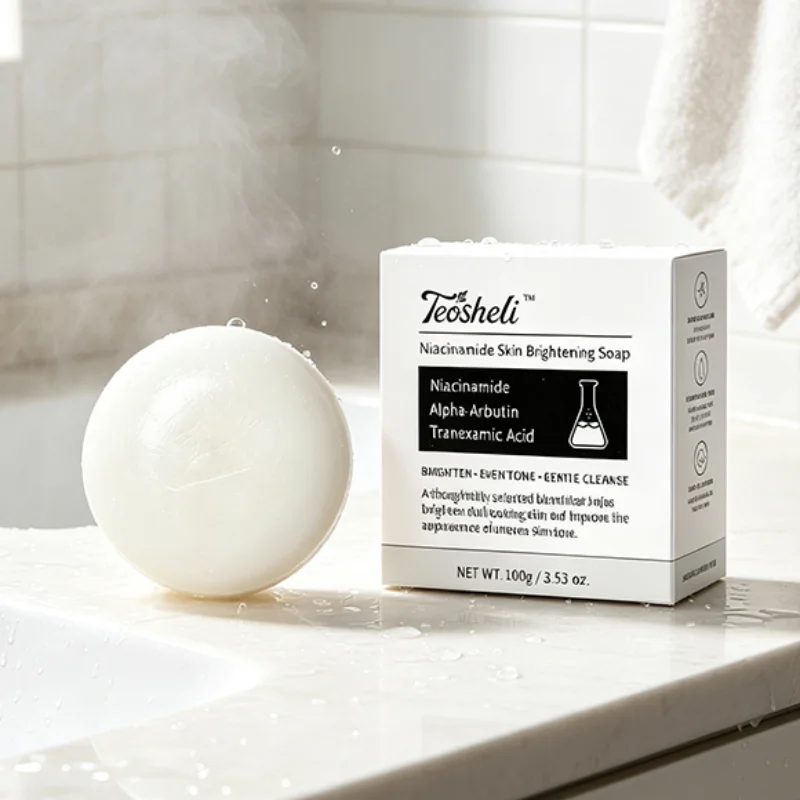 Multi-purpose Niacinamide Cleansing Soap 100g Brightening Moisturizing Round Solid Soap Exfoliate Control Skin Oil Mild Texture