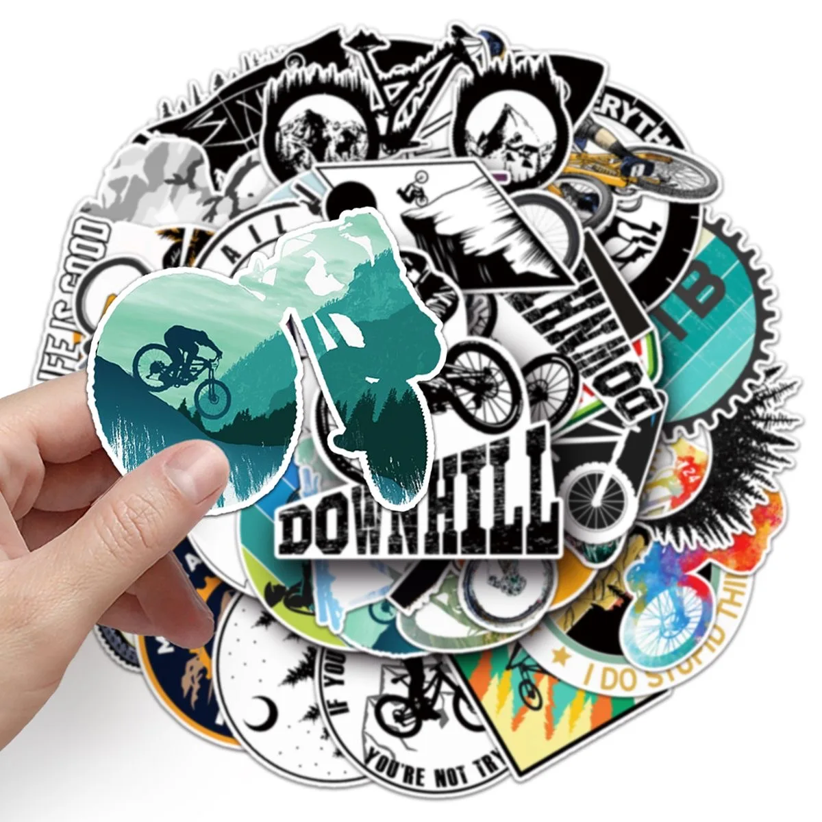 50Pcs Cycling Fan Stickers Set for Skateboard Bicycle Luggage DIY Adventurous Graphics