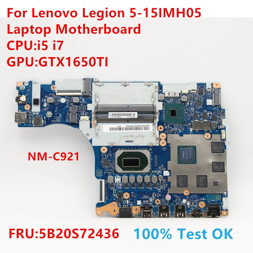 

NM-C921 для Lenovo Legion 5-15IMH05 материнская плата для ноутбука с процессором: i5 i7 FRU:5B20S72436 100% ТЕСТ ОК