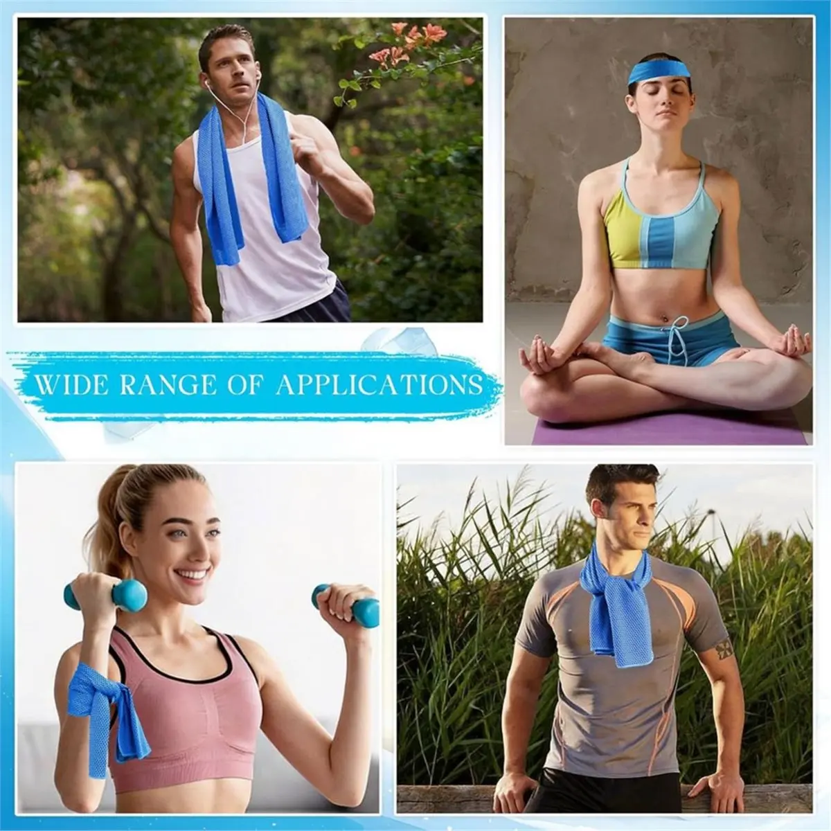 (A75U] 30 Pack Cooling Towels for Neck and Face, Ice Chill Sweat Towels, Cooling Wraps for Gym Yoga Golf Running Camping Sports