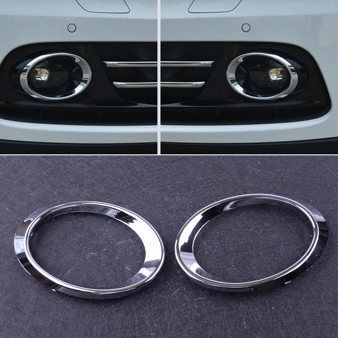 2Pcs Car Chrome Fro…