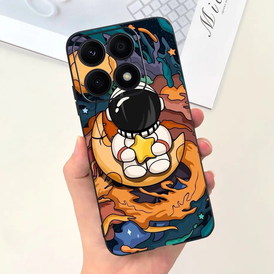 Honor X8a 4G 케이스, 사랑스러운 하트 우주 비행사 Funda 소프트 실리콘 보호대 범퍼, HonorX8a 2023 CRT-LX1 CRT-LX2 CRT-LX3 Etui