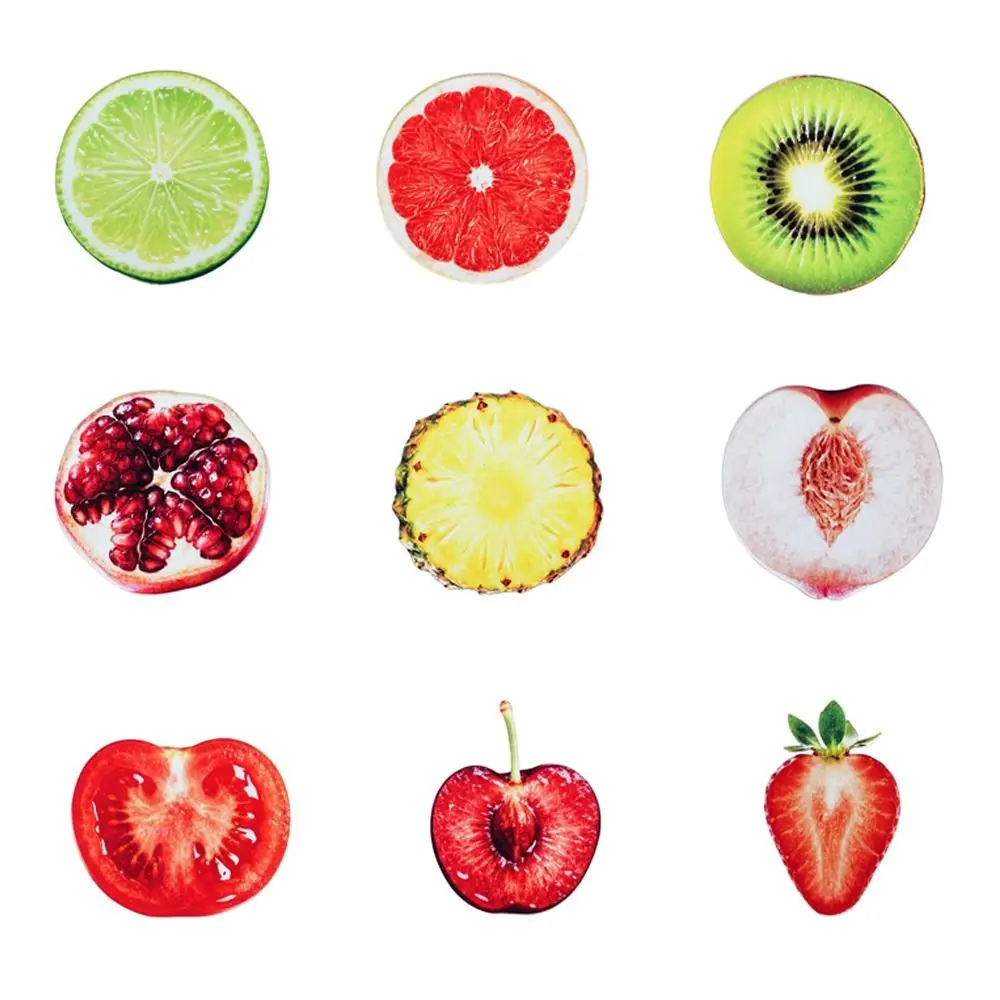Creative Refractive Color Acrylic Bookmark Funny Cute Cartoon Fruit Bookmark Simulation Fruit Pages Guide Marker Note Marker