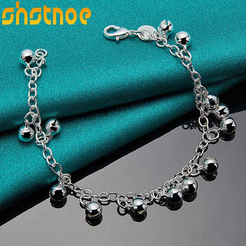 925 Sterling Silver Bells Bracelet For Women Party Engagement Wedding Birthday Gift Fashion Charm Jewelry