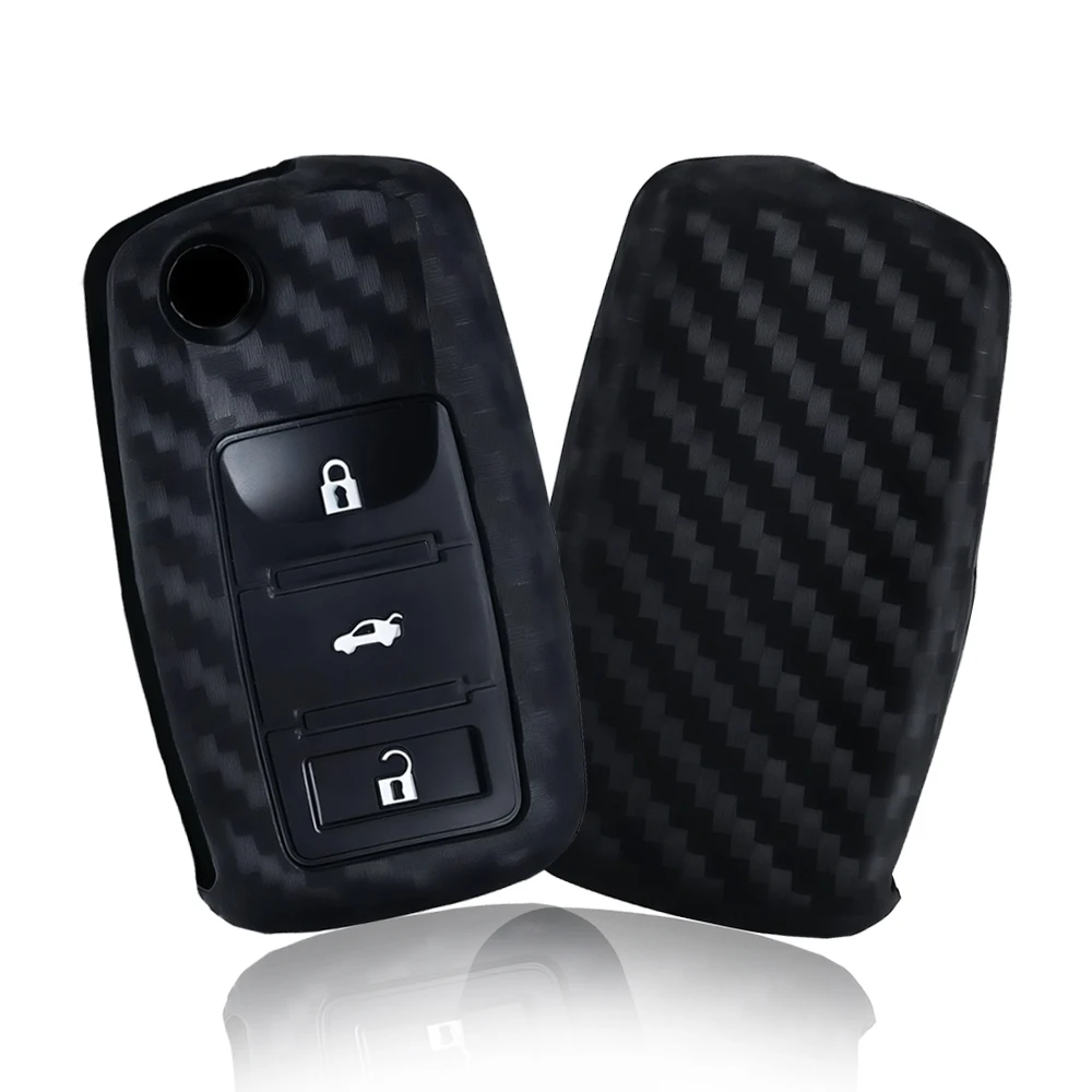 

Silicone Carbon Fiber Car Key Case Cover for VW Volkswagen Polo Golf Passat Beetle Tiguan Seat Leon Altea Skoda Octavia Kodiaq