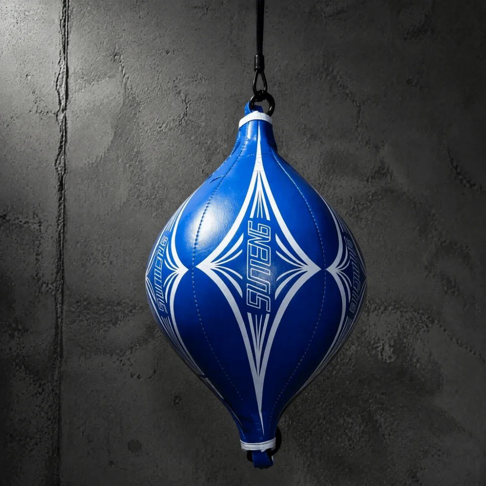PU Material Boxing Speed Ball Rhombus Texture Red Ball with White Rhombus Texture Double End Boxing Bag Double End Design