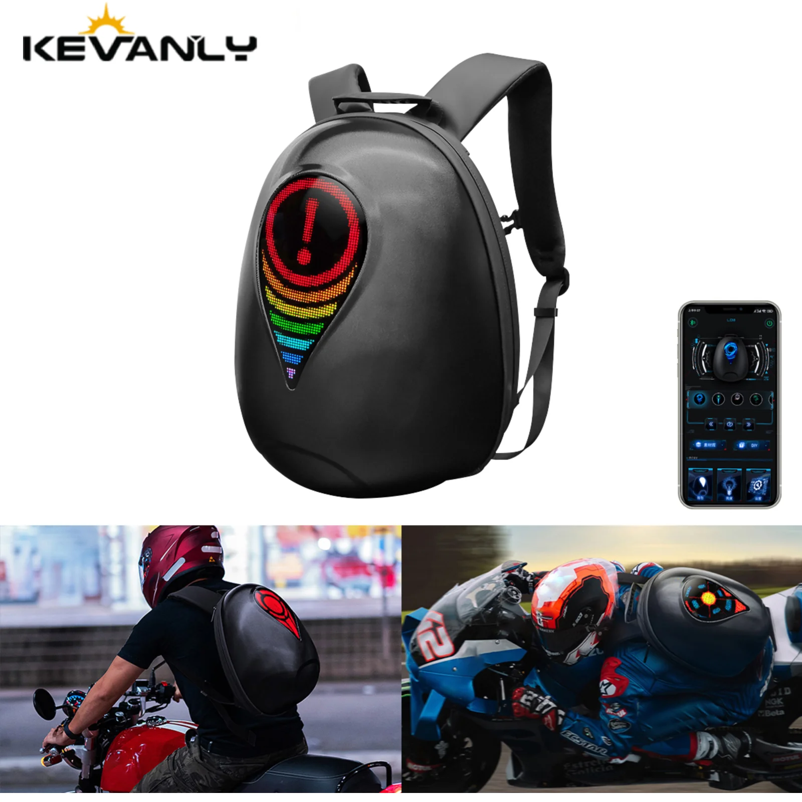 LED Advertising Backpack Motorcycle Portable Laptops Backpack Magic Smart Walking Billboard APP Control Outdoor Led Display Bag