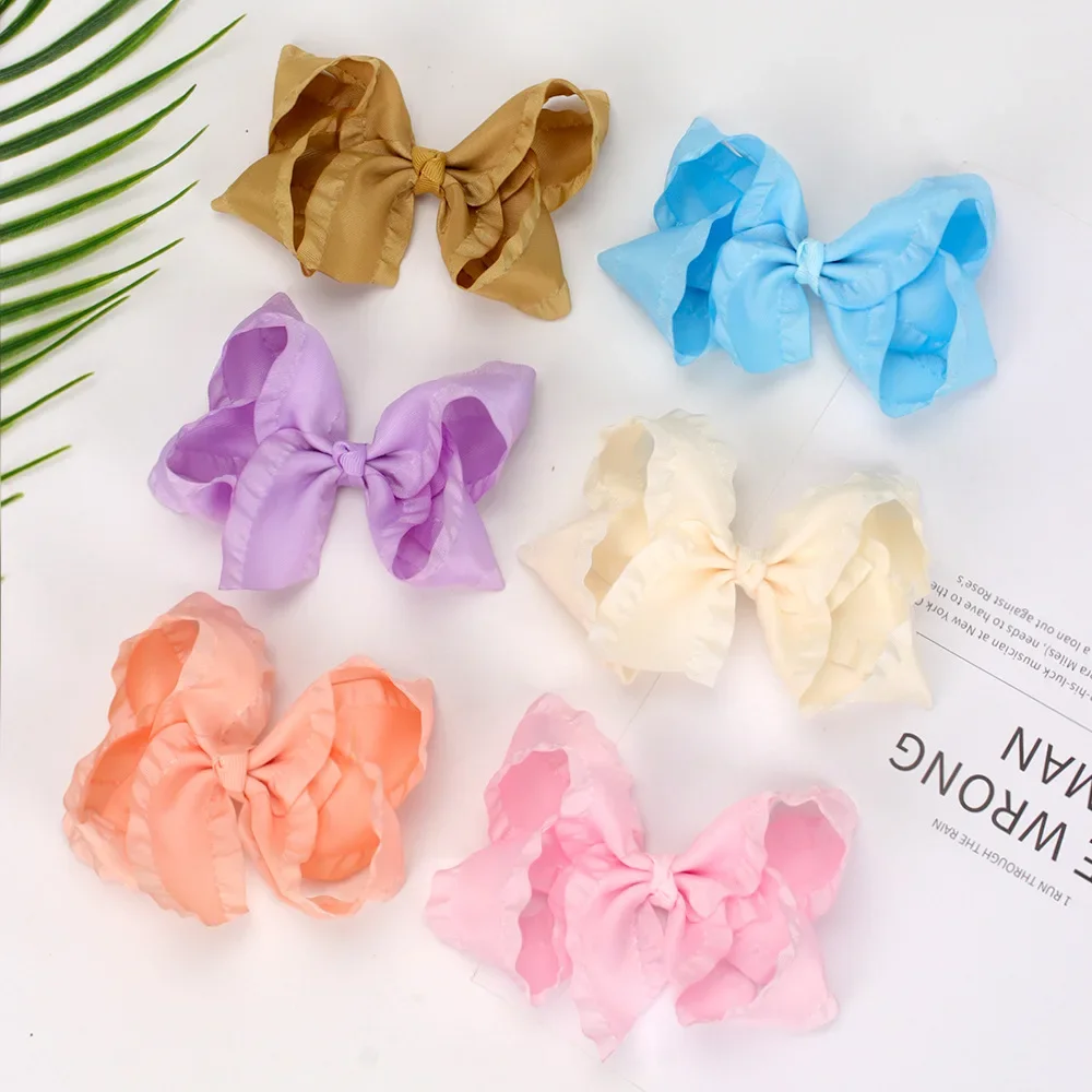 

Заколка для волос с бантом, плиссированная заколка с бантиком для волос, однотонная мягкая освежающая заколка с бантом, головные уборы, аксессуары для волос для девочек