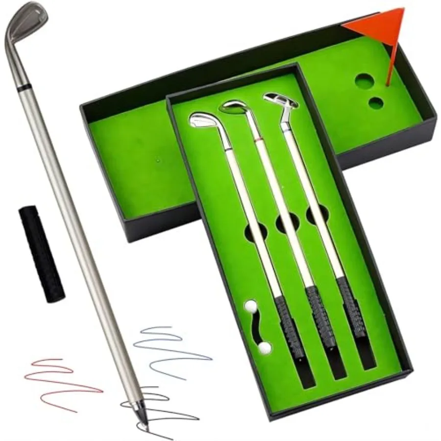 

Mini Golf Club Putter Ballpoint Pen Set in Gift Box for Golfe Desktop tion School Supply and Golf Accessories Combo