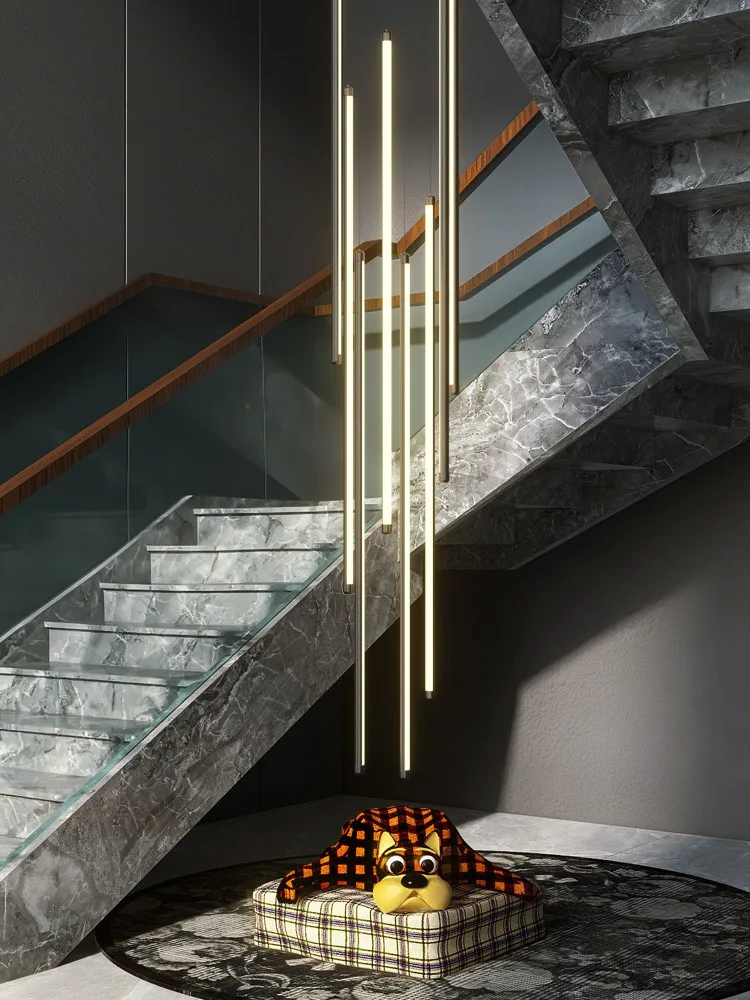 Plafonnier LED Suspendu en Spirale, Design Moderne, Luminaire Décoratif d'Nik, Idéal pour un Loft, un Salon, une Villa ou des Escaliers, Disponible en Noir