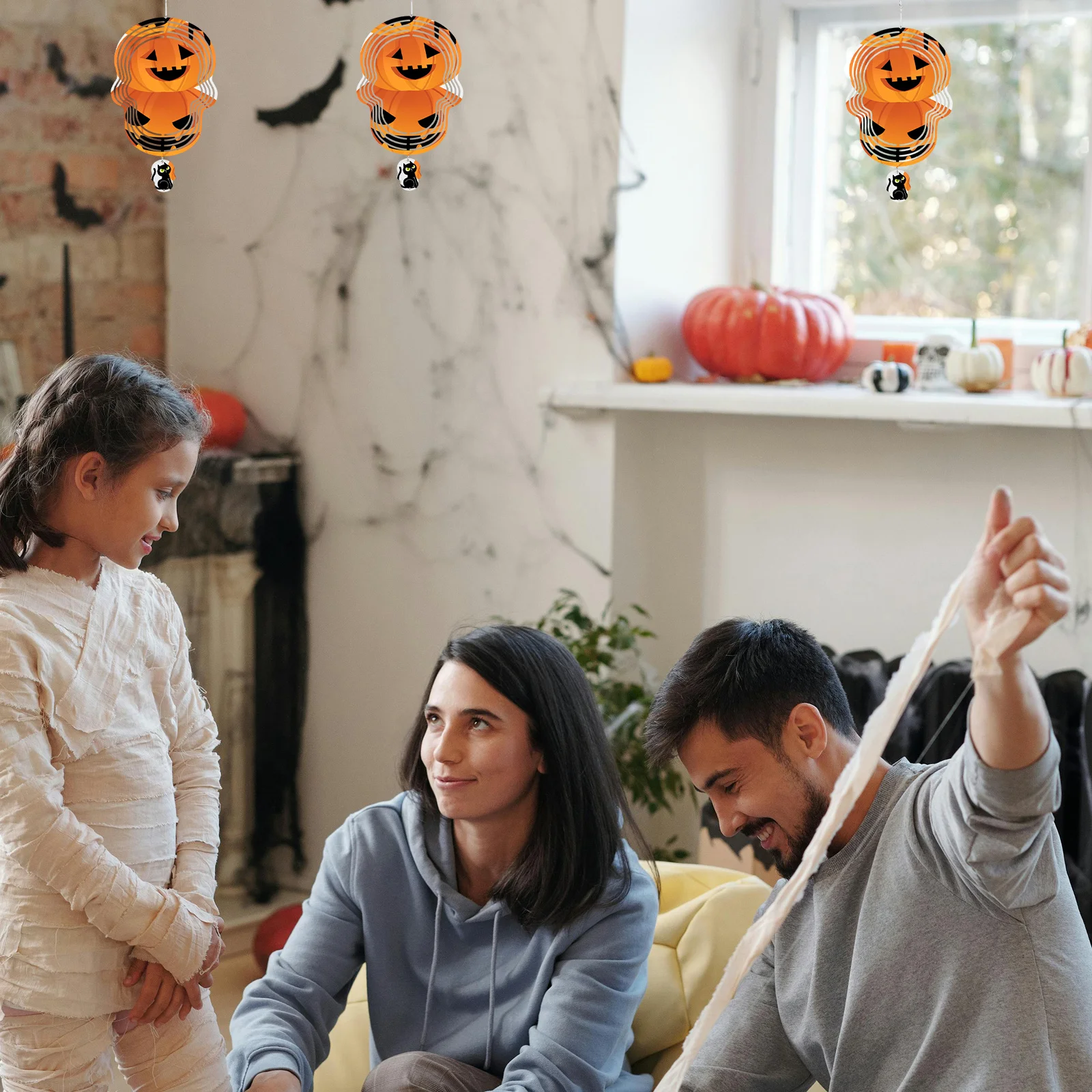 

DIY Sublimation Wind Spinner Blank Aluminum Halloween Skull Hanging Decor 200x200x1mm Garden Yard Door Ornament