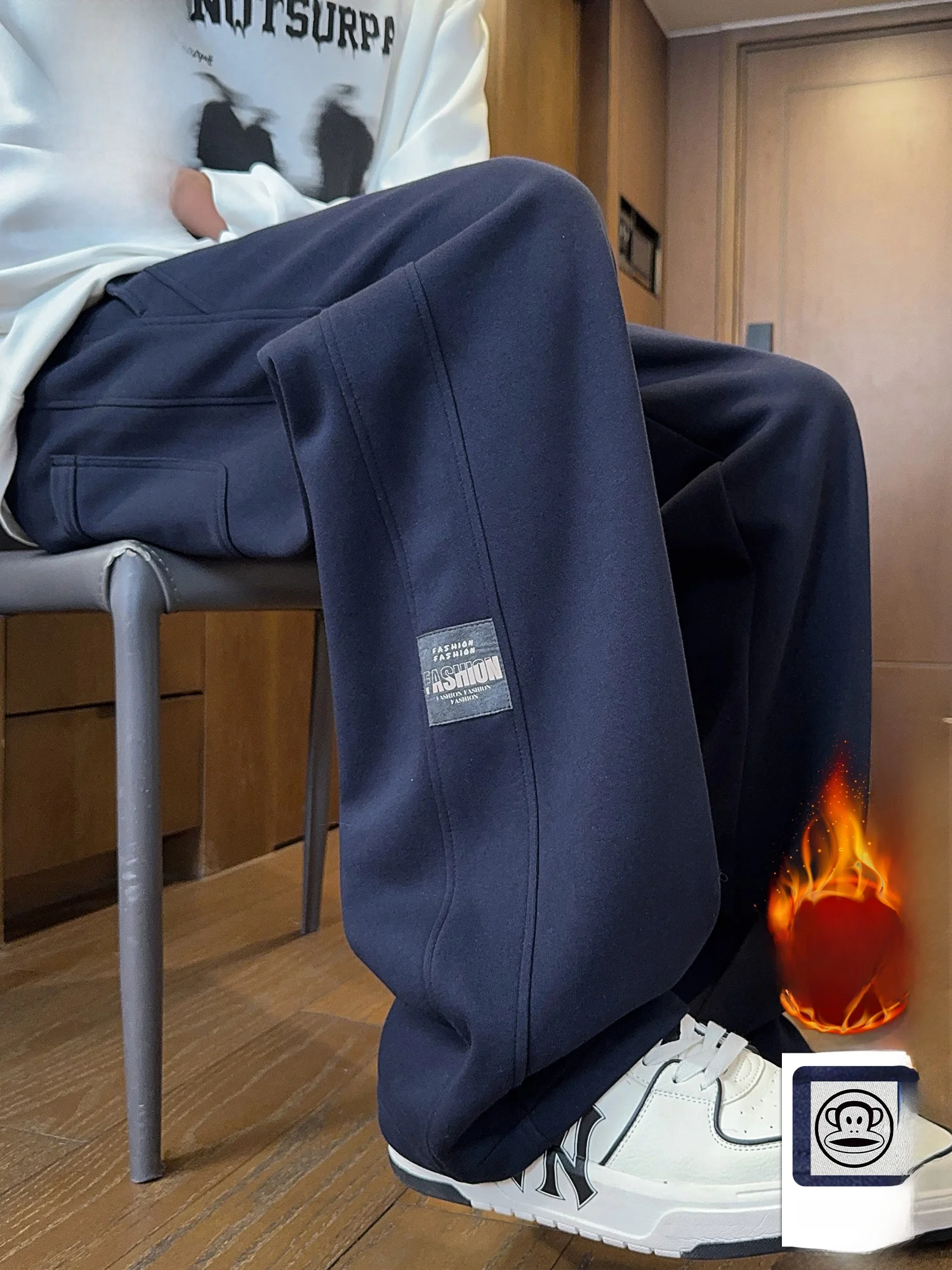 

PaulFrank Heavyweight Fce Lined Men's Casual Pants Winter Loose Drapey Versatile Spor Sweatpants Youthful Trendy Cotton ...