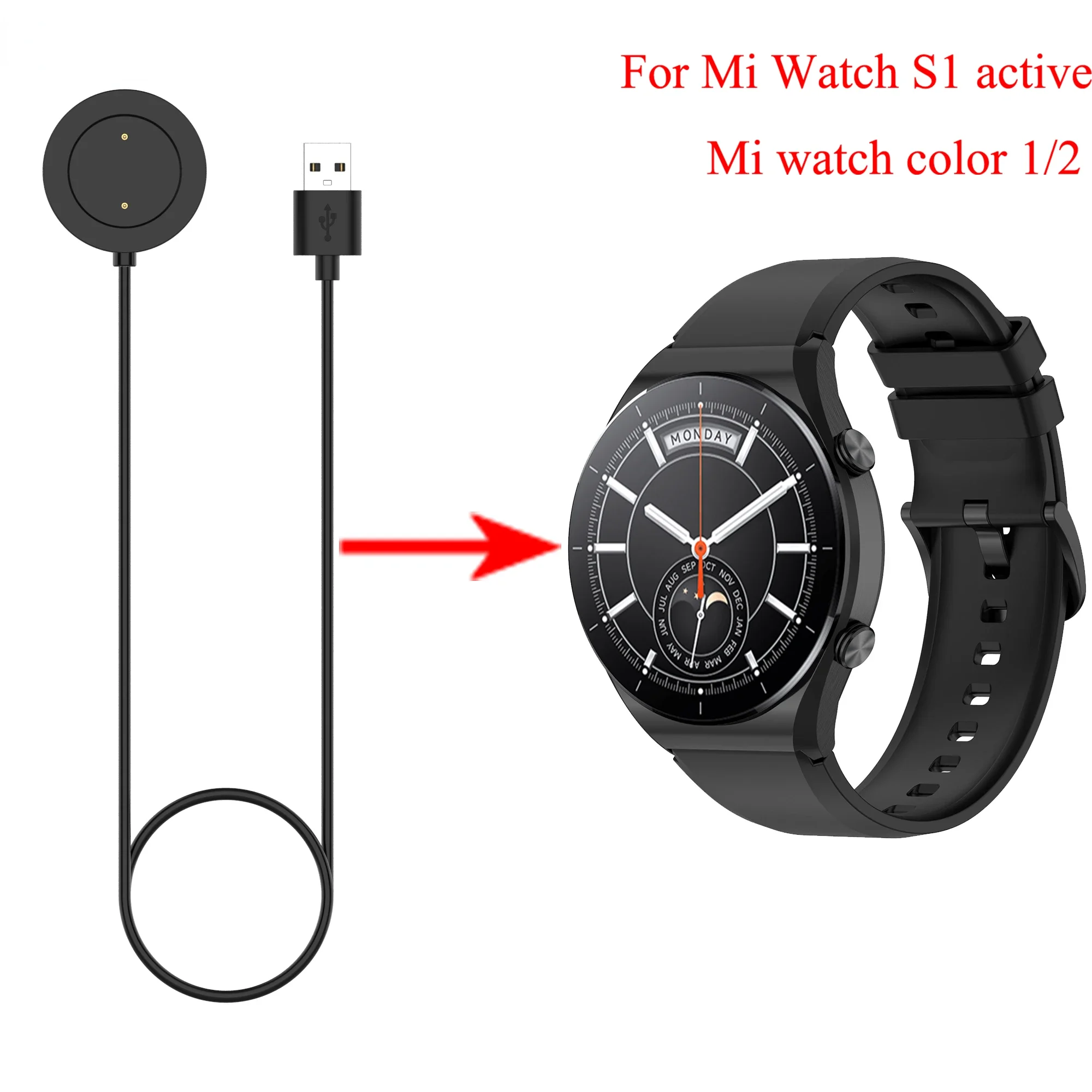 Xiaomi Mi Watch用USB充電ケーブル,アクティブ充電アダプター,磁気充電ステーション,カラー